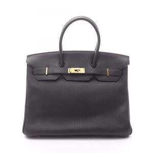 Hermes Birkin 35 Handbag Leather Togo Women's Black